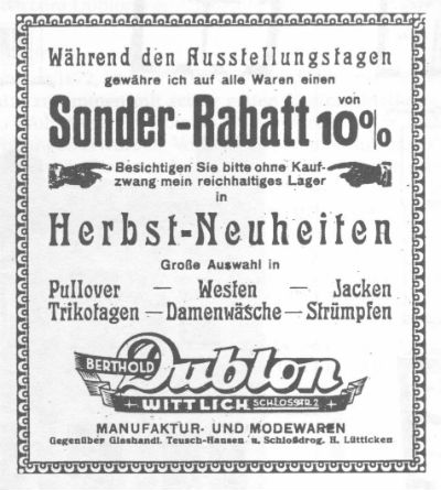 Geschäftsanzeige Dublon Berthold WK 400