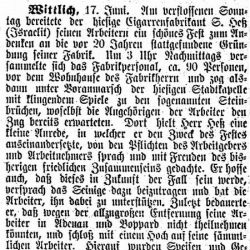 Zigarrenfabrikant Hess Wittlich Der Israelit 1884 250