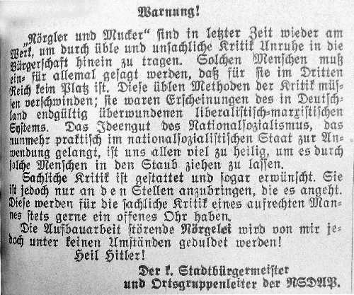 11 Warnung von Dr Hürter Frühjahr 1934 500