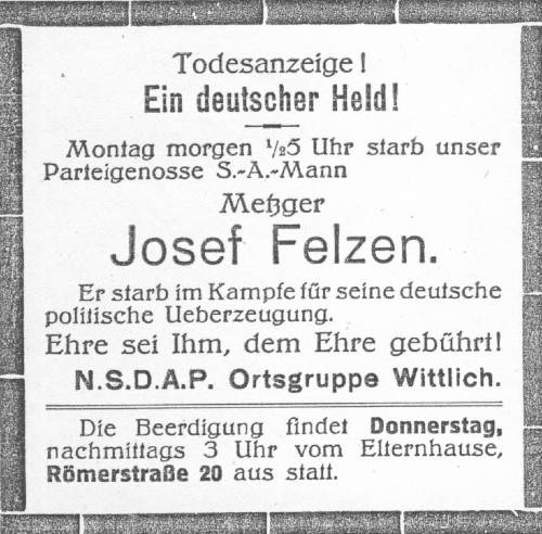 1 TA Felzen März 1931 WTB 500